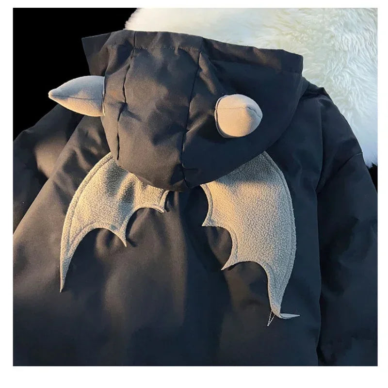 Couples Winter Devil Bread Clothing Casual Hooded Jacket Embroidered Cotton-padded Y2K Jackets Coats New Jacket In Winter 2023 Secondary image