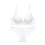 Skeleton Solid Color Plus Size CD Size Lingerie SuitPush Up Bra Set Adjustable Brassiere With Comfort Panties