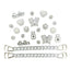 20PCS Shoe Charms Luxury Set Silver Butterfly Queen Diamond Chain Shoe Decorations Buckle for Sandals Clogs DIY Accessories Gift