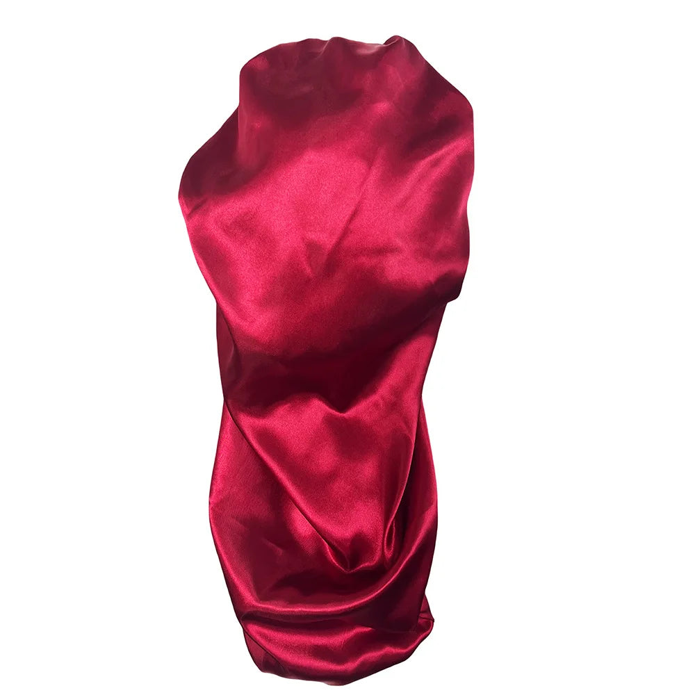 Women Bonnet Satin Sleeping Hat Long Tail Braid Hair Night Sleep Cap Head Cover Bonnets Shower Caps for Sauna Bathing Bonnet