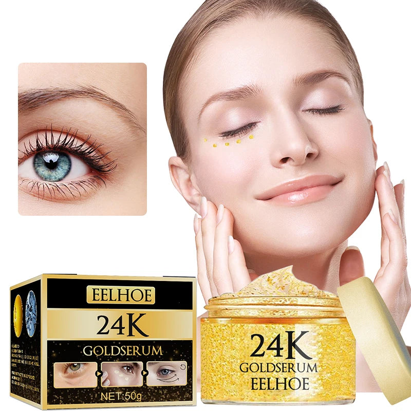 24K Gold Face Serum Fade Dark Circles Fine Line Anti Aging Cream Smoothing Nourishes Firming Lifting Brighten Skin Care Essence Secondary image