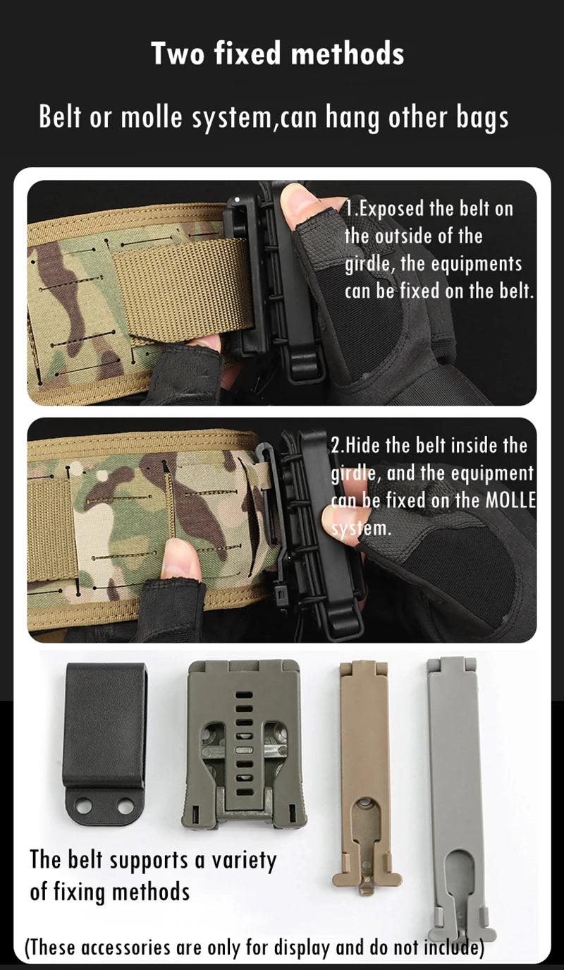 Tactical Padded Belt Airsoft CS Combat Molle Airsoft Girdle Duty Paintball Waist Belts War Game Hunting Accessories