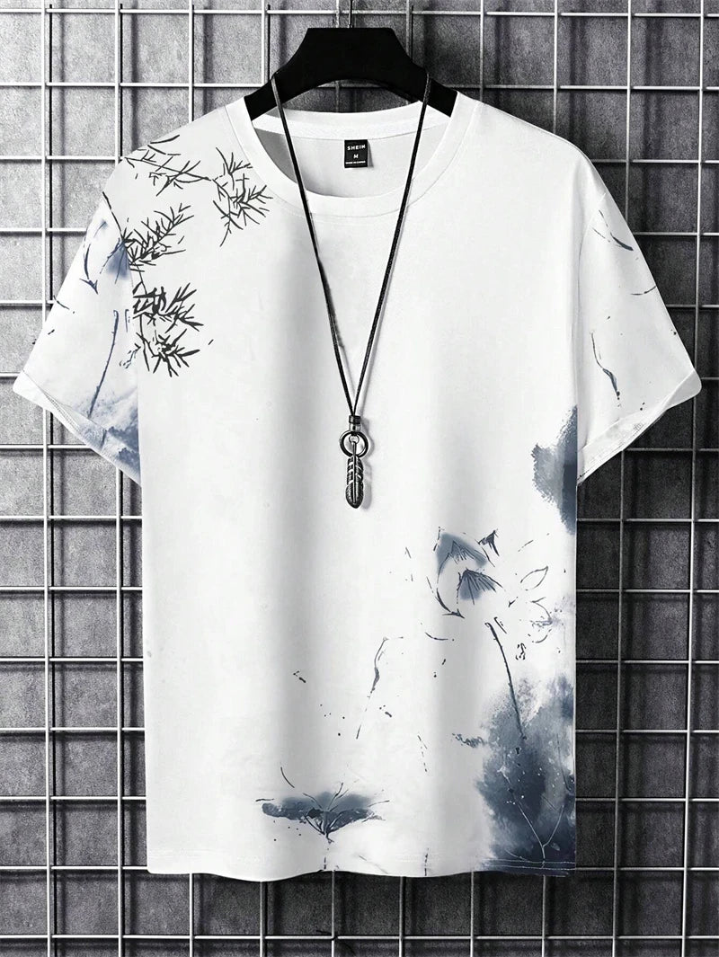 Simple Fashion Ancient Style T Shirts For Men Summer Trendy Crew Neck 3D Printed T-Shirts Loose Streetwear Harajuku Kids Tees