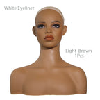 Mannequin Head For Wig African Dummy Head For Wig Doll Head With Anti Slip Hairnet Realistic Mannequin Head With Shoulders