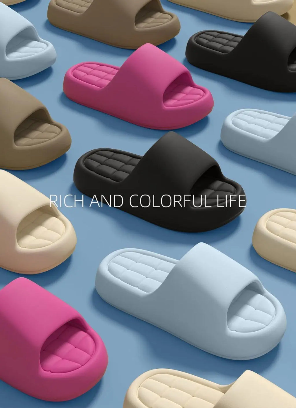 Unisex Bathroom Slippers Cloud Cushion Slides Summer Flat Sandals Thick Platform Shoes Man Indoor Non-Slip Couple Flip Flops