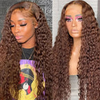 Rose Pink Small Curls Lace Front Wig 13x4 HD Deep Wave Frontal Wig for Women Synthetic Lace Frontal Wig Pre Plucked Daily