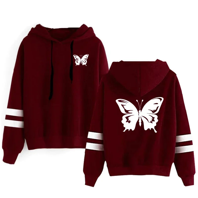 Women Tracksuit Casual Daily Hoodies Quality Single Piece Stripe Sweatshirt and Sweatpants Comfort Outdoor Jogging Autumn Winter