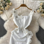 Chic vintage floral Three-dimensional Elegant Fairy korean fashion autumn Sundress women clothing