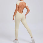 2026 Yoga Jumpsuit Fitness Sports Overalls Gym Clothing Set Wear Pilates Workout Clothes Women Short Sleeves Outfit Activewear