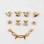 9PCS Summer Fashion Shoe Charms DIY Acrylic Butterfly Cartoon Bear Decoration Buckle for Clogs Shoe Charm Accessories