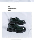 Brand Man Shoes Formal Green Glossy Leather Shoes for Men Lace Up Oxfords for Male Wedding Party Office Business Casual Shoe Men
