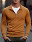 Autumn Men's Quarter Zip Up Sweatshirts Slim Fit Lightweight Outdoor Mock Neck Pullover Sweaters Half Turtleneck Knit Streetwear