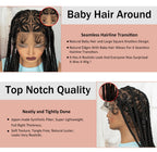 36in Full Lace Cornrow Braided Wigs Synthetic Natural Braiding Hair Wigs Box Braided Lace Wigs with Baby Hair for Black Women