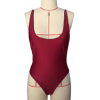 Women's One-piece Swimsuit Sexy Solid Color Shoulder Strap Swimming Bathing Surfing Suit Beach Sports Wear Sexy Swimwear