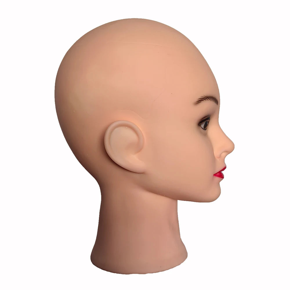 Professional Makeup Doll Head Bald Manikin Model For Making Wigs Styling Caps Hairdressing Hat Headwear Display Stand