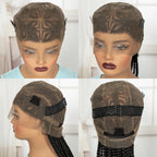 36in Full Lace Cornrow Braided Wigs Synthetic Natural Braiding Hair Wigs Box Braided Lace Wigs with Baby Hair for Black Women