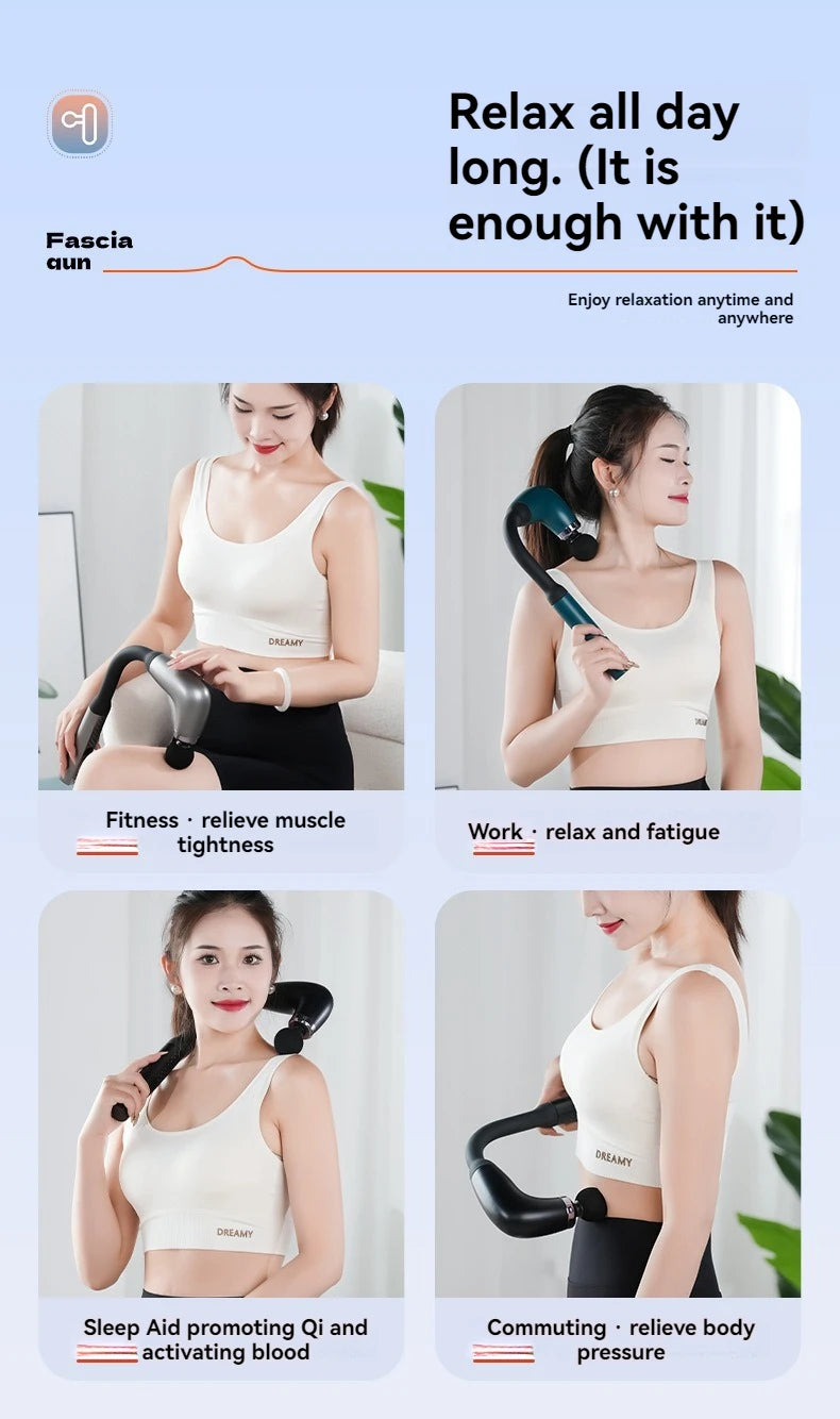 2025 Smart Fascia Gun Electric Massager Massage Hammer Electric Fascia Gun Home Handheld Hammer Back Artifact Christmas Gift