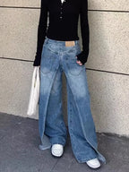 Trashy Y2K Style New Rock Hip Hop Baggy Wide Leg Jeans Pants Women 90S Clothes Vintage Straight Lady Denim Trousers Ropa Mujer