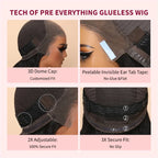 Beautyforever 3D Body Wave 7x5 Bye Bye KNOTS Glueless Wig Human Hair Ready To Wear Brazilian Human Hair Wig Fits All Size Heads