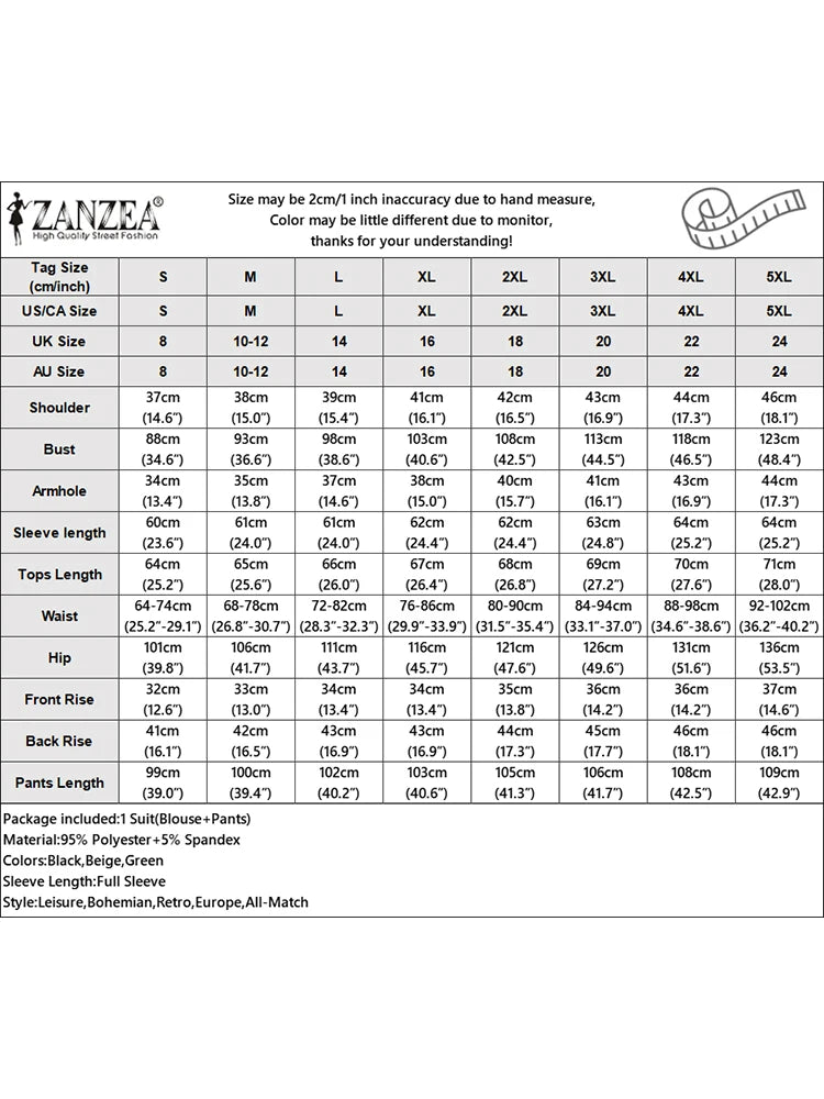 ZANZEA Elegant Office Lady Blazer Suits Women Classy Tied Waist Top and Pant 2pcs Outfit Streetwear Trend Commute Pant Sets 2025