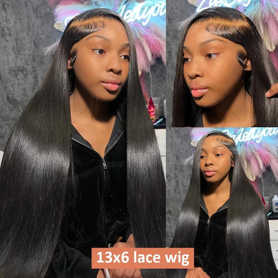 5x5 13x4 13x6 Straight Hd Lace Front Wig 40 42 Inch Lace Front Wig Human Hair 100% Brazilian Frontal 250 density Wigs For Women