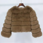 Real Fox Fur Coat Winter Jacket Women O-neck Thick Fashion 2025 & 2026 Natural Fox Fur Raccoon Outerwear Warm Luxury Female Plus Size