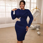 2026 Elegant Church Dresses for Women Party Bodycon Long Sleeves with Lace Appliques Sheath Classy Occasion Africa Wedding Guest