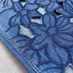 Summer Women Jeans Floral Embroidery Straight Trousers Designer Streetwear Casual Hollow Out Vintage High Waist Denim Long Pants
