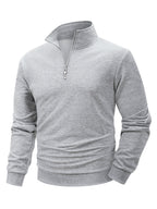 Autumn Men's Quarter Zip Up Sweatshirts Slim Fit Lightweight Outdoor Mock Neck Pullover Sweaters Half Turtleneck Knit Streetwear
