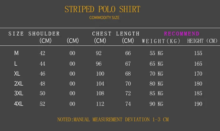Men'S Classic Striped Polo Shirt Cotton Short Sleeve 2023 Summer Plus Oversize 4XL Secondary image