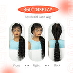 Handmade Cornrow Braided Wigs 30inch Synthetic Full Lace Kontless Braids Wigs Lace Frontal Box Braided Lace Wigs for Black Women