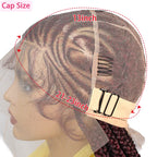 36'' Burgundy Full Lace Braided Wigs Synthetic Knotless Cornrow Heart Braid Wig For Women Box Braids Wig