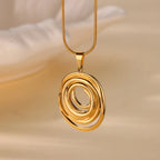 Punk Gold Color Heart Pendant Necklace for Women Stainless Steel OT Buckle Beaded Neck Chain Choker Y2K Jewelry Accessories