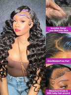 40 42 Inch Loose Deep Wave Frontal Wigs 250% 13x4 13x6 HD Lace Frontal Wigs For Women Remy Loose Deep Curly Human Hair Wigs