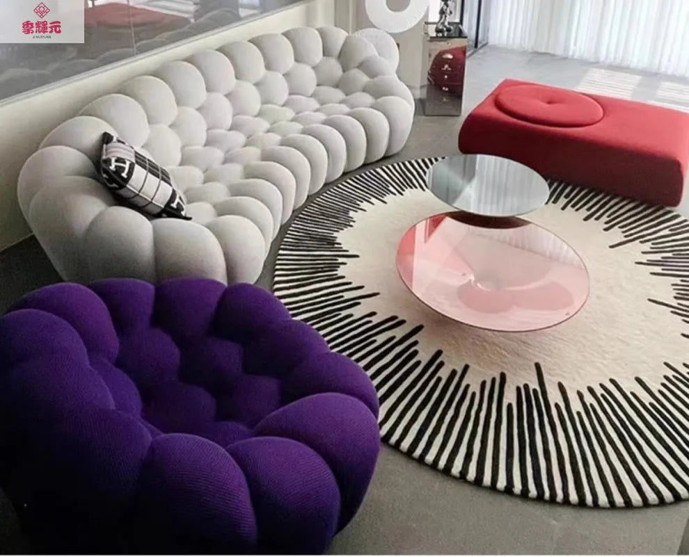 Italian Minimalist French Internet Celebrity Bubble Soccer Cream Styling Sofa Design