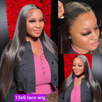 Straight Human Hair Wigs 13X6 Hd Lace Frontal Wig 30 40 Inch 13X4 Brazilian Pre Plucked Front Black Wig For Women 250 Density