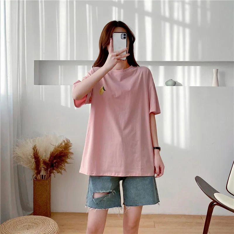 Maternity Nursing T-Shirt Top 98% Cotton Mother Nursing Tees Breastfeeding T Shirt for Pregnant Women Summer Pregnancy Top Wear Secondary image