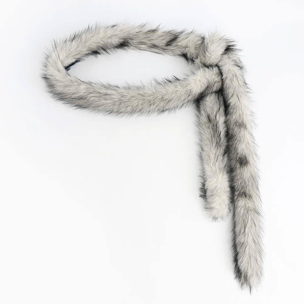 New Spicy Girl Subculture Plush Waist Belt Women Cute Furry Warm Scarf Y2K Sexy Long Faux Fur Waist Punk Dancing Prop 180 cm