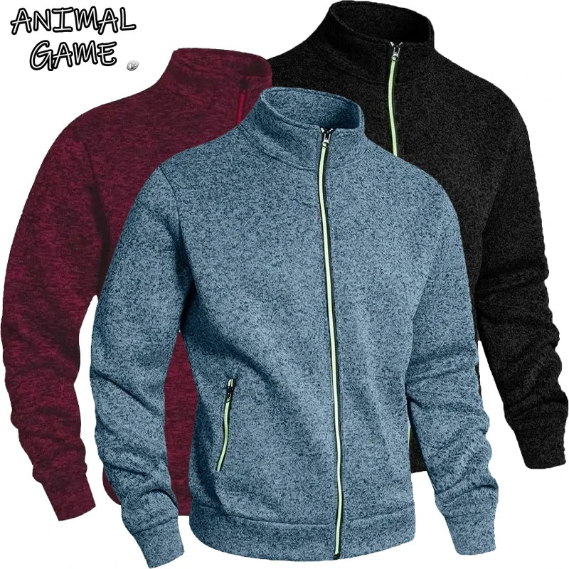 Animal Game Outdoor Men's Casual Sweatshirts Zipper Cardigan Work Jackets Sport Turtleneck Coats Oversize Warm Cycling Jerseys Main image