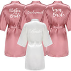 Wedding Bride Bridesmaid Robe Dressing Gown Sexy Women Bathrobe Nightgown Short Sleepwear Casual Flower Kimono Geisha M L XL