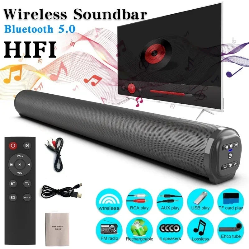 Super Powerful Wireless Bluetooth Speaker Portable Sound Bar Caixa De Som Bluetooth Home Theater TV Sound Box Subwoofer FM Radio Main image
