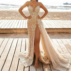 Wedding Party Dress Female Evening Elegant Sexy Deep V Neck Strap Sleeveless Sequined Long Maxi Dresses for Women 2026
