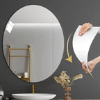 2D Acrylic Oval Self-Adhesive Mirror Irregular Punch-Free for Bathroom Toilet Wash Basin Living Room Bedroom Soft Wall Mirror