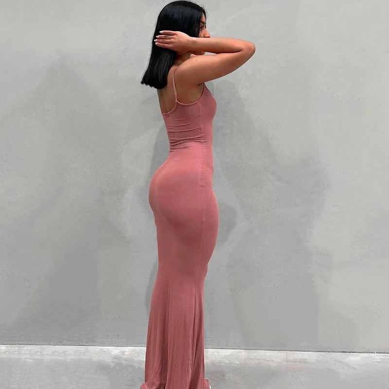 Satin Slip Sleeveless Backless Maxi Dress Women 2026 Y2k Summer Bodycon Elegant Sexy Outfits Ladies Birthday Party Club Sundress Secondary image