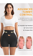 Women's Padded Butt Lifter Body Shaper with 4 Sponge Pads Tummy Control Shapewear Panties with Waist Cincher and Hook Closure