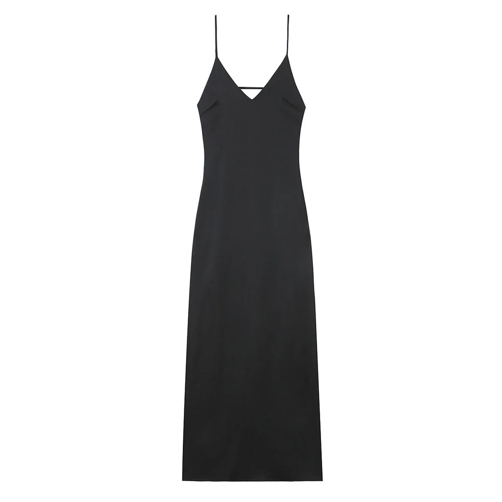 HH Women Summer Yellow Stain V Neck Sling Dress Elegant Sleeveless Loose Maxi Robes 2026 New Ladies Party Holiday Dresses