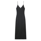 HH Women Summer Yellow Stain V Neck Sling Dress Elegant Sleeveless Loose Maxi Robes 2026 New Ladies Party Holiday Dresses