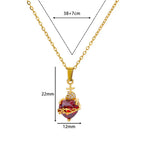 Punk Gold Color Heart Pendant Necklace for Women Stainless Steel OT Buckle Beaded Neck Chain Choker Y2K Jewelry Accessories