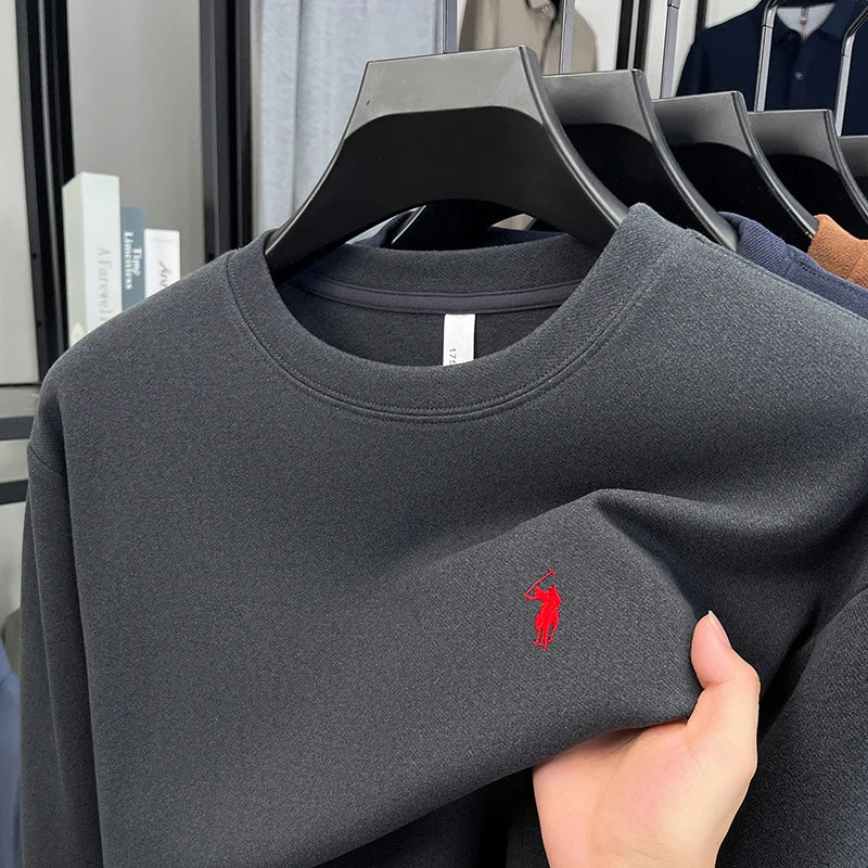 Luxury brand long sleeve T-shirt men's autumn Paul trendy exquisite pony embroidery pullover loose casual round neck sweatshirt