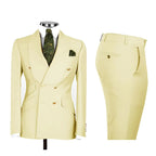 Men's Double Breasted Tuxedo Suit Shawl Lapel Slim Fit 2 Piece Blazer & Pants Formal Business Luxury Suits Casual Wedding Groom